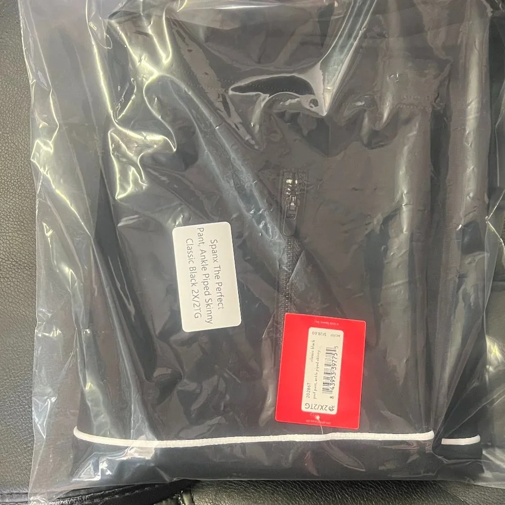 NWT! Spanx‎ The Perfect Pant, Ankle Piped Skinny Classic Black 2X/2TG